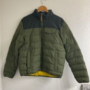 Gerry Workwear Puffer Jacket Men L Olive Black Cozy Comfy